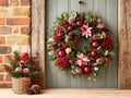 a decorated Christmas door Royalty Free Stock Photo