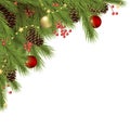 decorated christmas fir branches concept Royalty Free Stock Photo