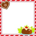 Decorated Christmas frame. New Year blank background with seasonal bakery food Royalty Free Stock Photo