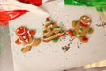 Decorated Christmas Gingerbread Cookies On A Cookie Sheet Royalty Free Stock Photo