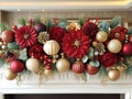 decorated Christmas mantle piece Royalty Free Stock Photo