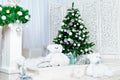Decorated Christmas room beautiful fir tree Royalty Free Stock Photo