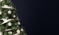 Decorated Christmas tree on black background Royalty Free Stock Photo