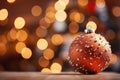 Decorated Christmas tree on blurred, sparkling and bokeh light background