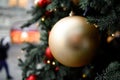 Decorated Christmas tree on blurred, sparkling and fairy background Royalty Free Stock Photo