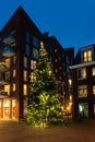 Decorated Christmas tree in the centre of a Dutch town