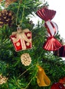 Decorated Christmas tree closeup Royalty Free Stock Photo