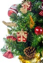 Decorated Christmas tree closeup Royalty Free Stock Photo