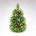 Decorated Christmas Tree with Colorful Garland