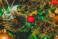 Decorated Christmas tree with a luminous garland close-up. New Y Royalty Free Stock Photo