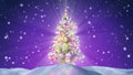 Decorated christmas tree at night Royalty Free Stock Photo