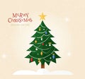 Decorated Christmas tree with toys and garlands.  Christmas tree for banners and design. Royalty Free Stock Photo