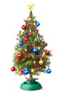 Decorated Christmas tree with unplugged garland