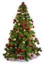 Decorated Christmas tree on white background Royalty Free Stock Photo