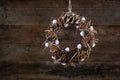 Decorated Christmas Wreath Pine Cones Cotton Buds Anise Cinnamon