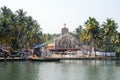 Decorated church near Kollam on Kerala backwaters