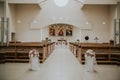 Decorated church for a wedding ceremony