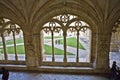 Decorated cloister arches in the JerÃÂ³nimos Monastery Royalty Free Stock Photo