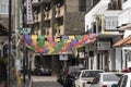 Decorated cobbled side street central Puerto Vallarta