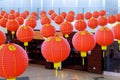 Colorful red Chinese lanterns shine for New Year for decorated