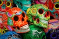 Decorated colorful skulls at market, day of dead, Mexico Royalty Free Stock Photo
