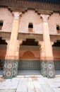 Decorated courtyard at Moroccan madrassa Royalty Free Stock Photo