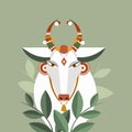 A decorated cow. A symbol for Indian religious festivals Royalty Free Stock Photo