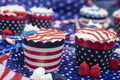 Decorated Cupcakes for the Fourth of July Celebration Royalty Free Stock Photo