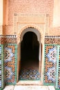 Decorated doorway at Moroccan madrassa Royalty Free Stock Photo