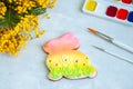 Decorated Easter Bunny Cookie