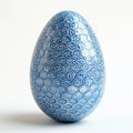 Decorated easter egg with blue honeycomb pattern art isolated on transparent  background png Royalty Free Stock Photo