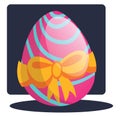 Decorated easter egg with a bow illustration web vector on a Royalty Free Stock Photo
