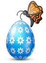 Decorated easter egg with butterfly