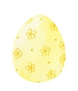 Decorated Easter egg with a floral pattern in yellow colors Royalty Free Stock Photo