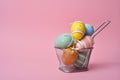 Decorated easter eggs of different colors Royalty Free Stock Photo