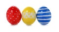 Decorated Easter eggs on white background Royalty Free Stock Photo