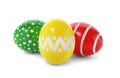 Decorated Easter eggs on white background Royalty Free Stock Photo