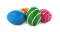 Decorated Easter eggs on white background Royalty Free Stock Photo