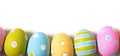 Decorated Easter Eggs on a white background