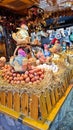 Decorated egg stall at La Boqueria market in Barcelona, Spain