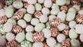 Decorated Easter eggs in a pile