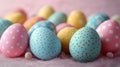 Creative and colorful decorated eggs arranged in a pleasing pattern for a festive celebration Royalty Free Stock Photo