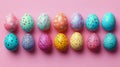 Creative and colorful decorated eggs arranged in a pleasing pattern for a festive celebration Royalty Free Stock Photo
