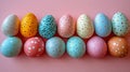 Creative and colorful decorated eggs arranged in a pleasing pattern for a festive celebration Royalty Free Stock Photo