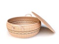 Decorated Empty Woven Basket With Cover