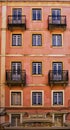 Decorated facade with windows doors and balconies Coimbra Portugal Royalty Free Stock Photo