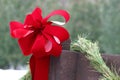 Decorated fence during the christmas holidays. color contrast