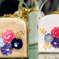 Decorated flower female handbags