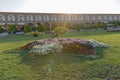 Decorated flowers and tree in the park in the Imam square in Isfahan Royalty Free Stock Photo