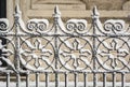 Decorated gate covered with snow Royalty Free Stock Photo